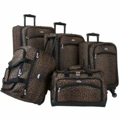 American Flyer Animal Print 5-Piece Spinner Luggage Set
