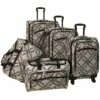 American Flyer Silver Clover 5-Piece Spinner Luggage Set