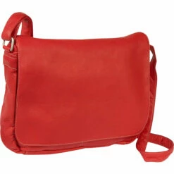 Ledonne Leather Full Flap Over Shoulder Bag -US Suitcase Sales 2024 H 148R red 83702