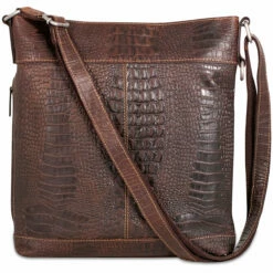 Jack Georges Hornback Croco Crossbody Bag HB312 -US Suitcase Sales 2024 HB312 Brn Back