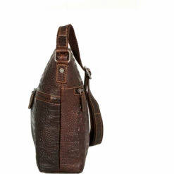 Jack Georges Hornback Croco Hobo Bag HB814 -US Suitcase Sales 2024 HB814brn side