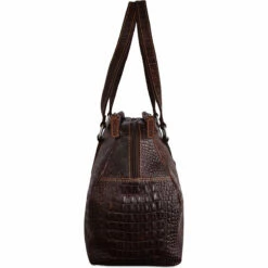 Jack Georges Hornback Croco Satchel Handbag HB815 -US Suitcase Sales 2024 HB815brn side