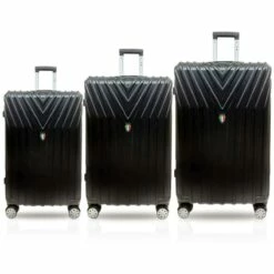 Tucci Bordo T0323 ABS 3pc Luggage Set -US Suitcase Sales 2024 T0323 03PC BLK